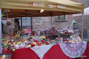 a stand with Piedmont delicacies